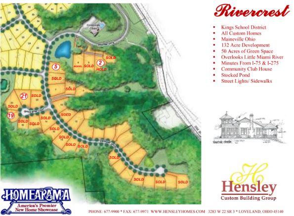 Rivercrest community of custom homes in Cincinnati 