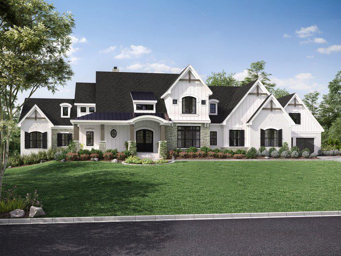 rendering for modern farmhouse custom home new home construction Cincinnati 