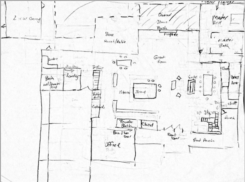 rough sketch of New home construction Cincinnati 