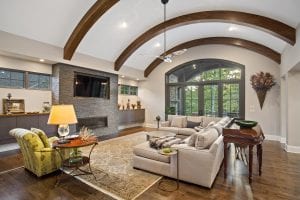 Ross Lane family room by cincinnati luxury home builder