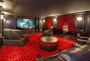 Home theater in Cincinnati custom home