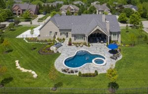 drone photo of luxury home cincinnati