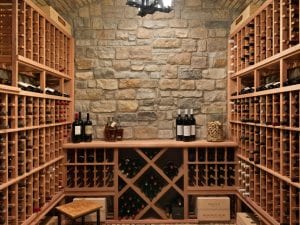 Wine storage in a finished Lower Level in Cincinnati custom home