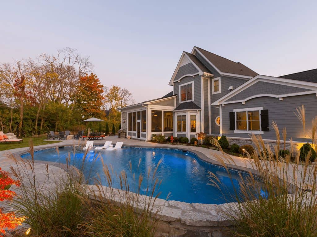 Customhomelongcoveexteriorpool Hensley Custom Building Group