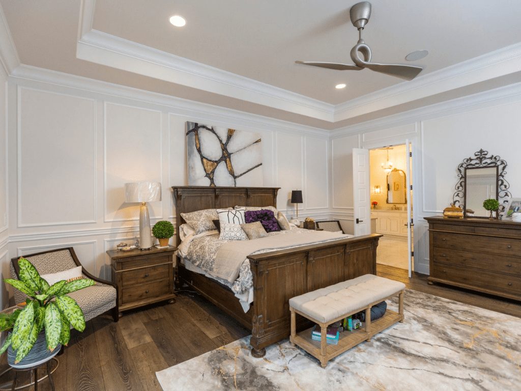 luxury bedroom suite in Indian Hill home