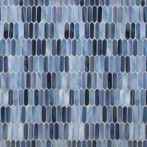 Glass tile mosaic in blue 