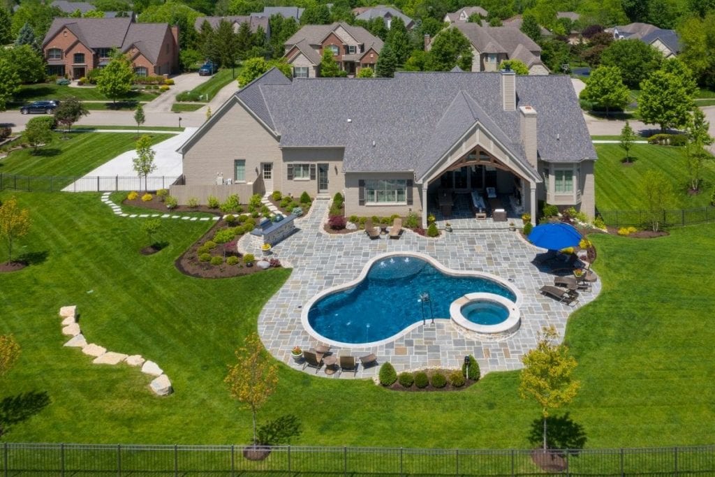 Custom Home Backyard