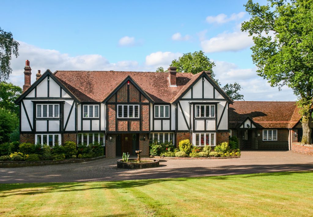 High detail image of a modern twist on a medieval-style house in